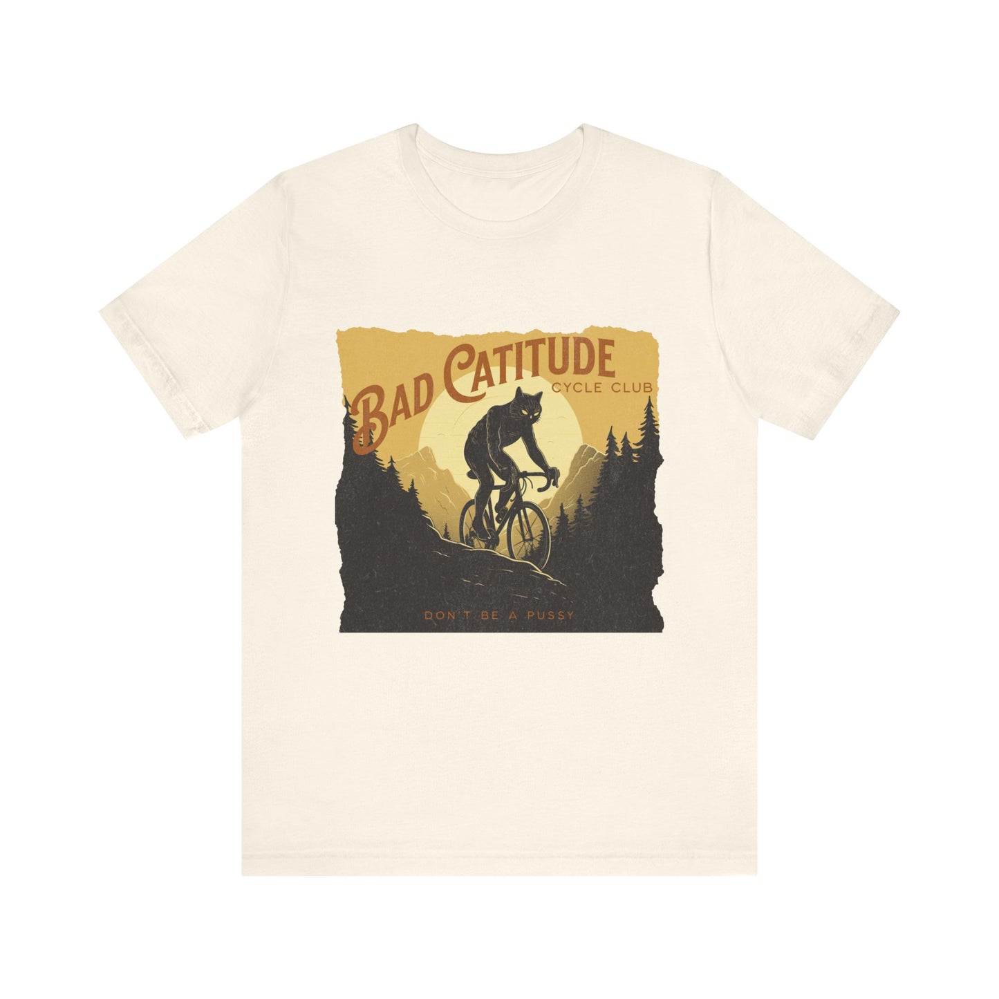 Bad Catitudes Cats Cycling T-Shirt, Unisex Jersey Short Sleeve Tee