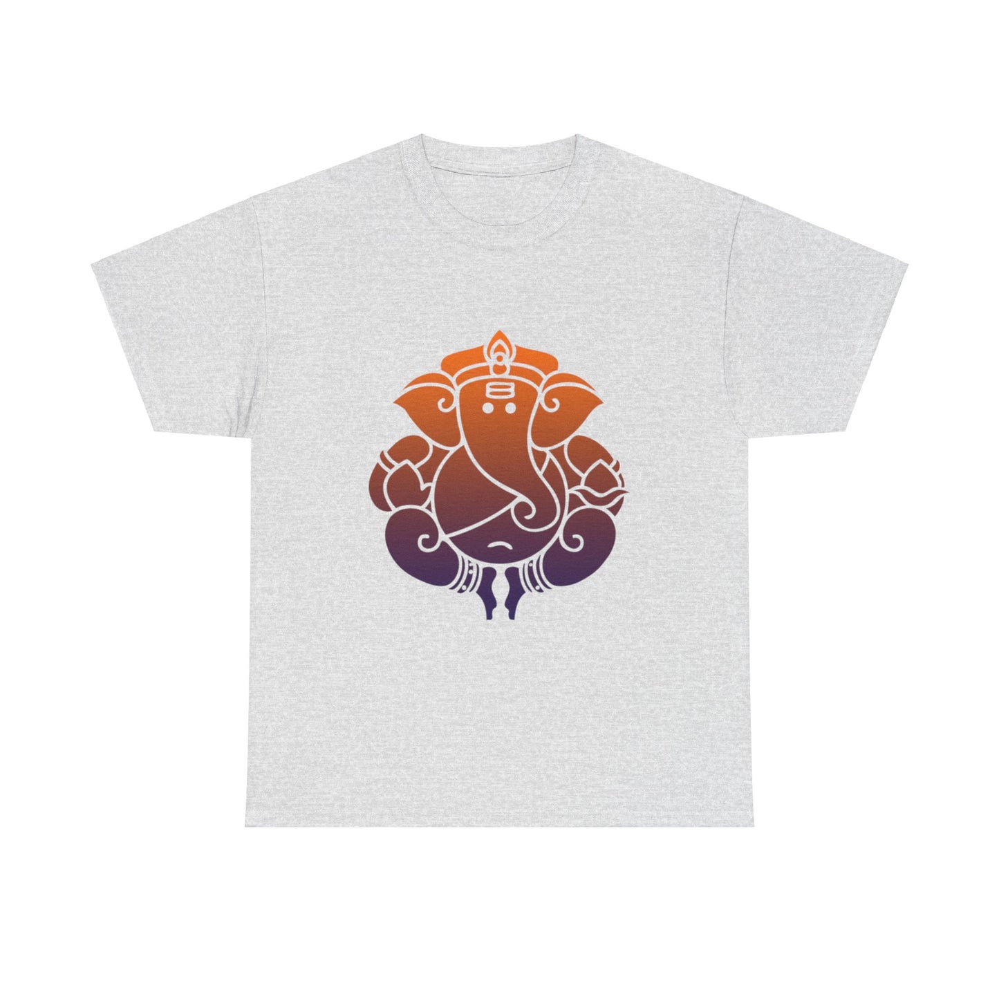 Ganesha Shirt, Remover of Obstacles. Orange-Purple Ganesha Shirt - Graphic Tee - Yoga, Zen, Hindu Gifts Unisex Heavy Cotton Tee T-Shirt