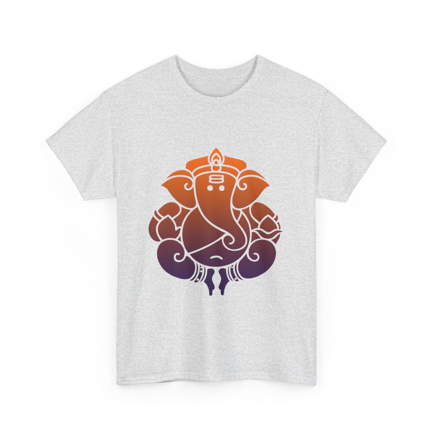 Ganesha Shirt, Remover of Obstacles. Orange-Purple Ganesha Shirt - Graphic Tee - Yoga, Zen, Hindu Gifts Unisex Heavy Cotton Tee T-Shirt