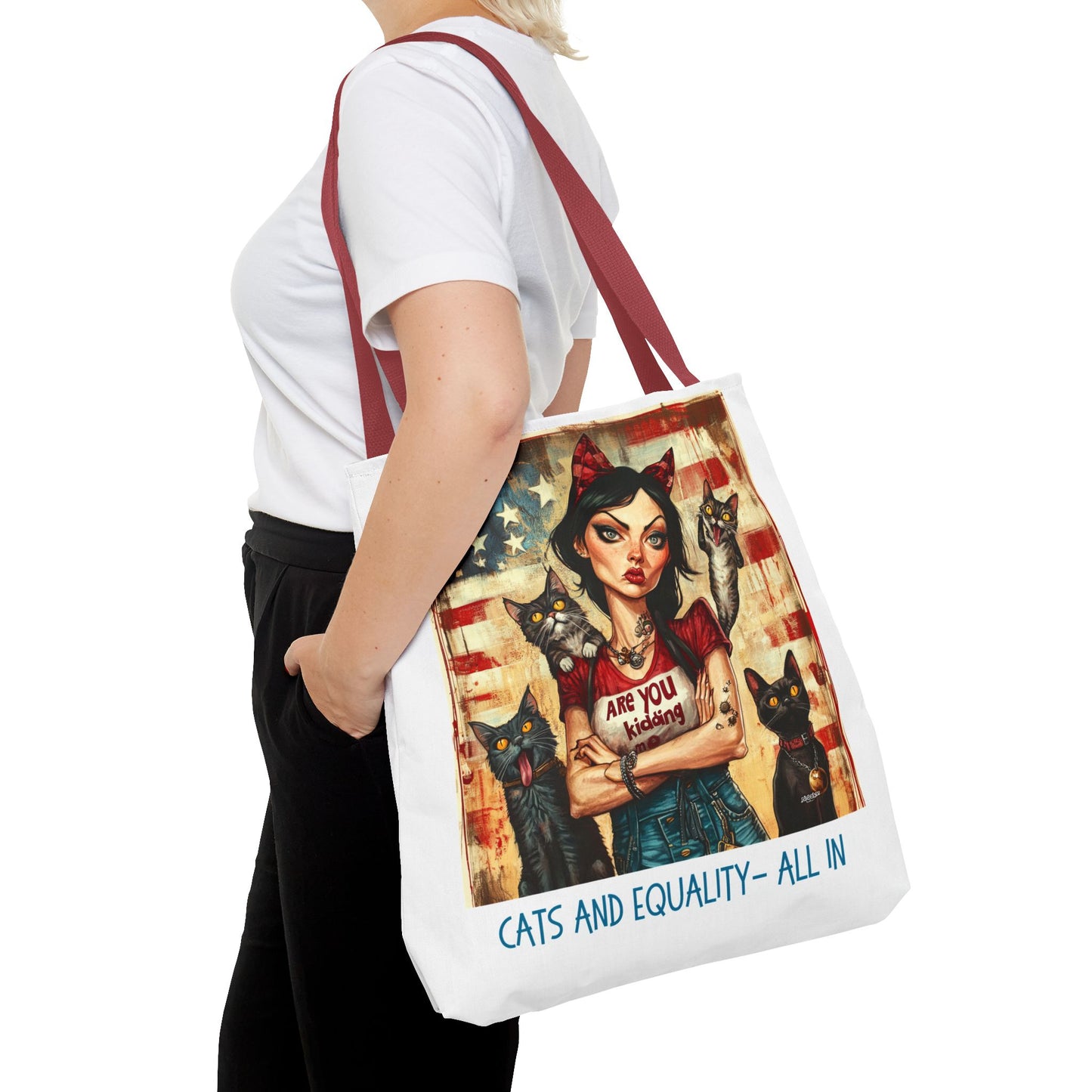 Childless Cat Lady "Cats & Equality - All In" Childless Cat Lady Tote Bag (AOP)