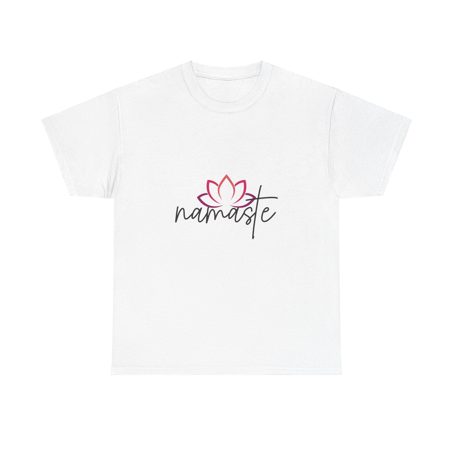 Namaste with Cutout Lotus  Tee shirt, Graphic Tees, Yoga Wear, Zen, Spiritual, Meditation Gifts Unisex Heavy Cotton  Graphic Tee T-Shirt