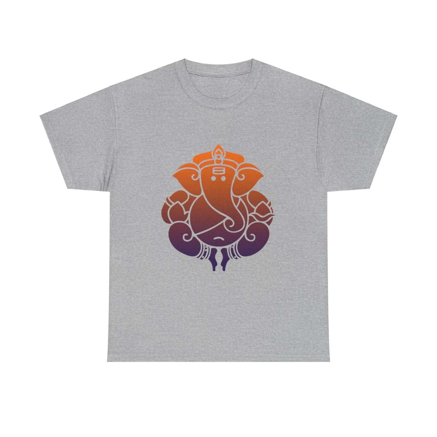 Ganesha Shirt, Remover of Obstacles. Orange-Purple Ganesha Shirt - Graphic Tee - Yoga, Zen, Hindu Gifts Unisex Heavy Cotton Tee T-Shirt