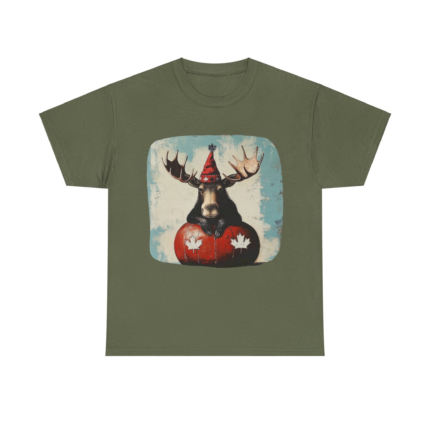 Maple Leaf Moose  - Yukon, BC Canadian Moose - Moose Lover Unisex Heavy Cotton Tee T-Shirt