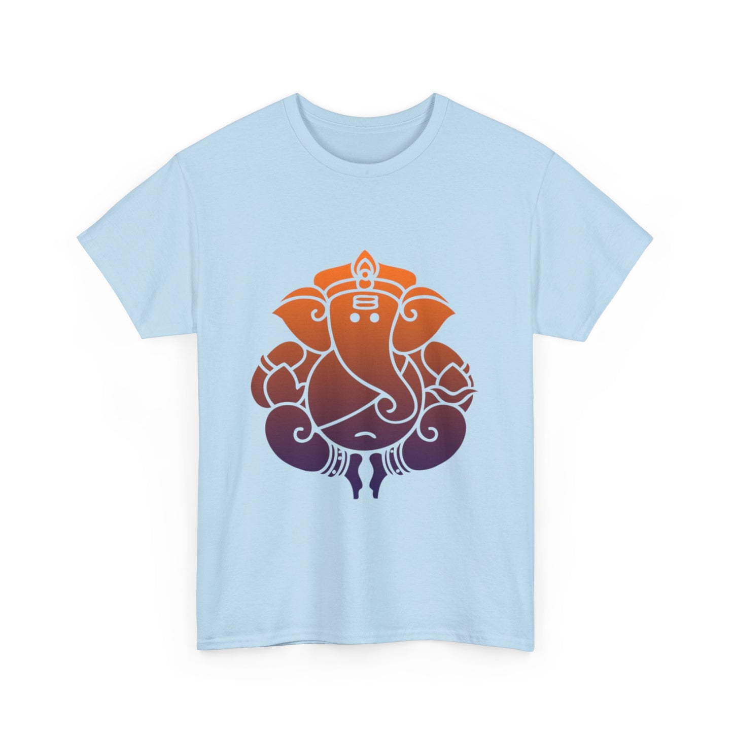 Ganesha Shirt, Remover of Obstacles. Orange-Purple Ganesha Shirt - Graphic Tee - Yoga, Zen, Hindu Gifts Unisex Heavy Cotton Tee T-Shirt