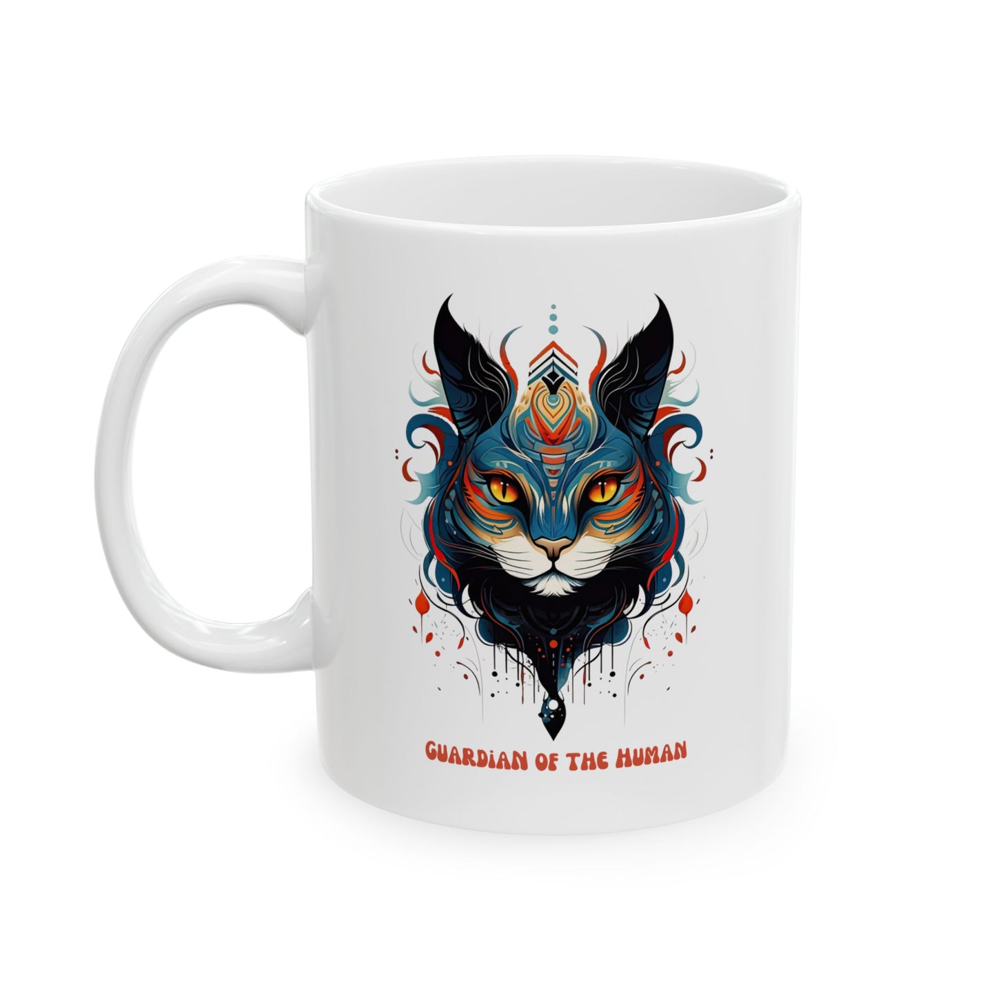 Guardian of the Human Cat Mug, Christmas Gift  Mug, Cat Lover Cat Enthusiast Printed Ceramic Mug 11oz