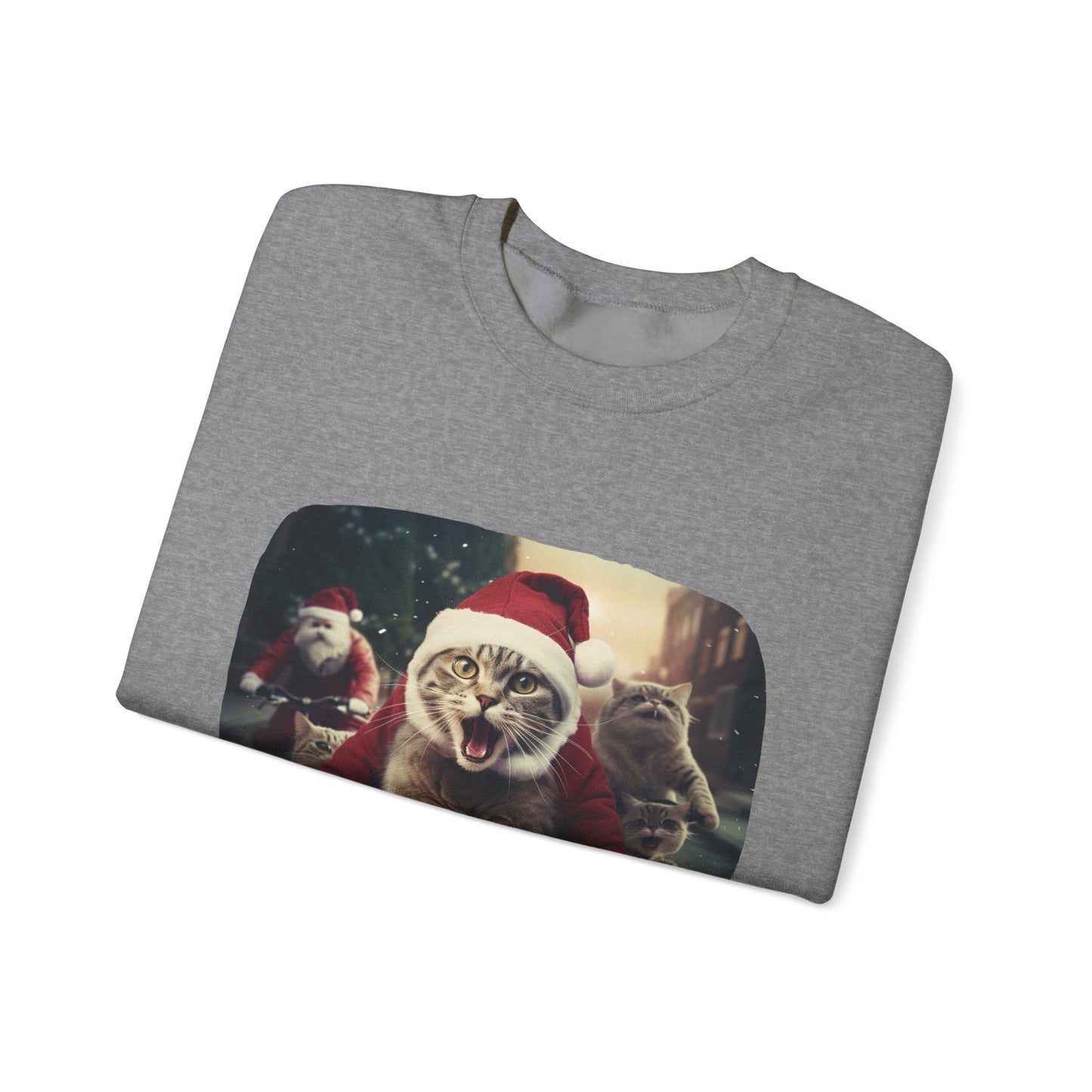 Fun Cat Dad, #1 Christmas Cat, Cat Lovers Gift, Kitty Cat Christmas Shirt Mens Unisex Size Sweatshirt Sweat Shirt,  Many Colors