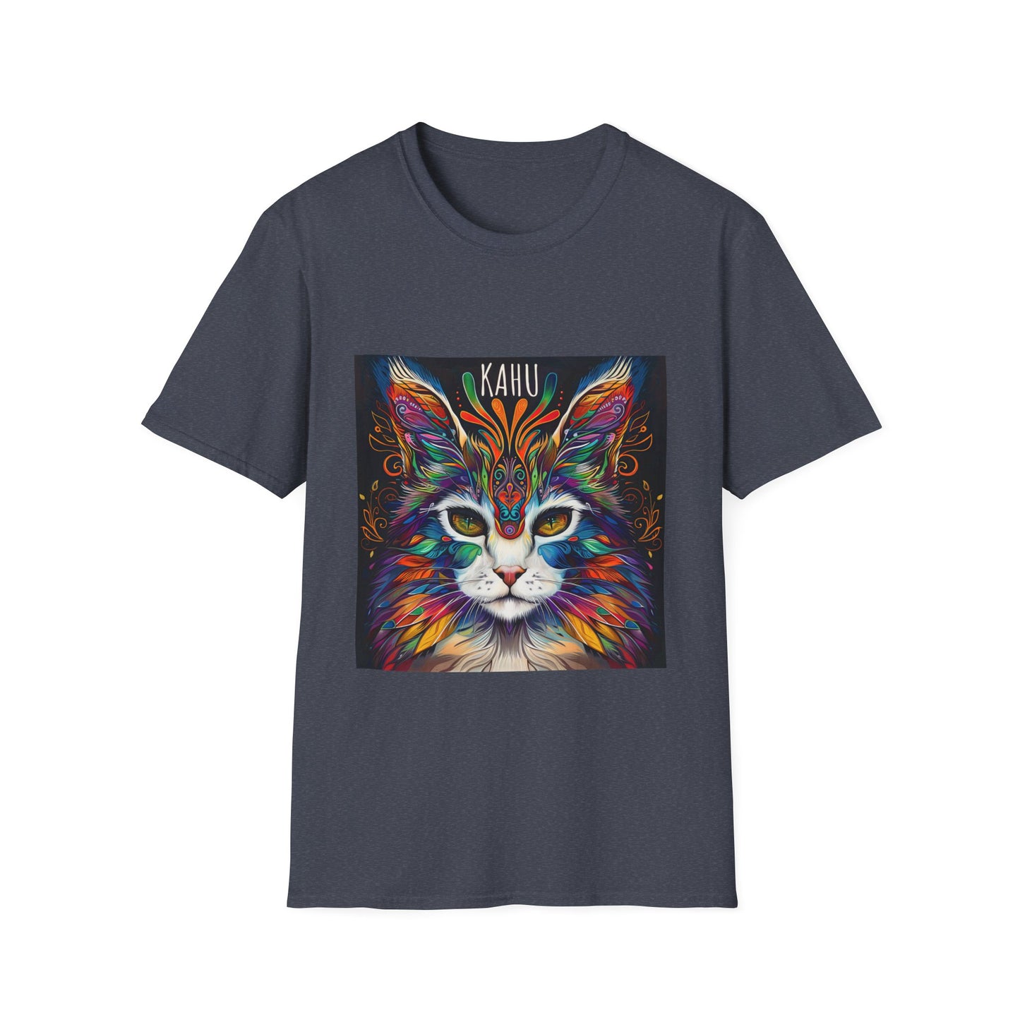 KAHU Cat Shirt, Cat Lover's Graphic Tee Graphic Unisex T- Shirt, T-Shirt Cat Lovers Gift  Softstyle T-Shirt Tee Teeshirt Stylized Cat