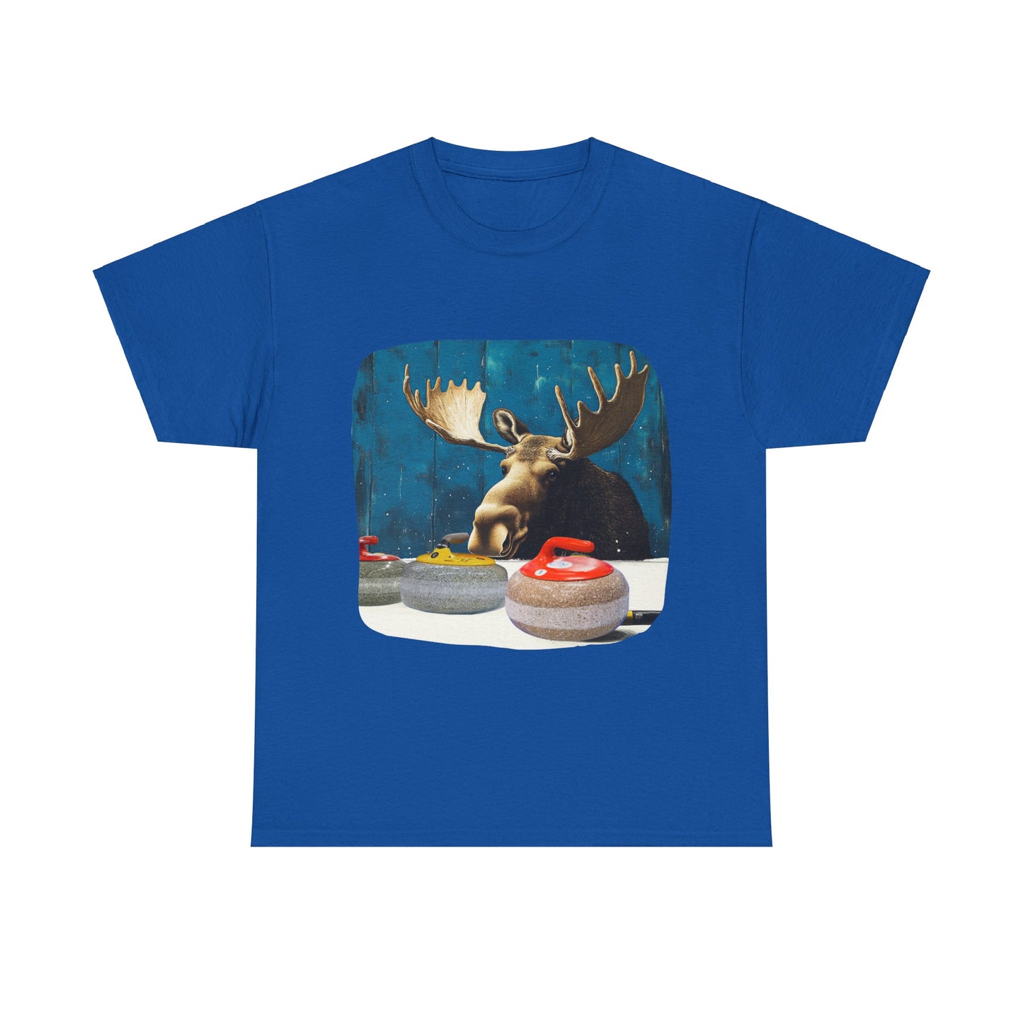 Moose Curling Champion - Moose Lover Unisex Heavy Cotton Tee T-Shirt