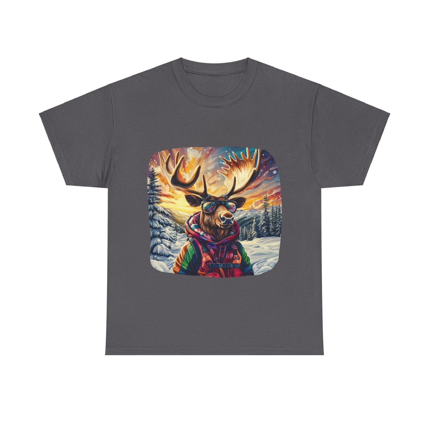 Maker Moose (Ver 2), Hippy Hippie, Boho Moose Vermont Moose - Moose Lover Unisex Heavy Cotton Tee T-Shirt