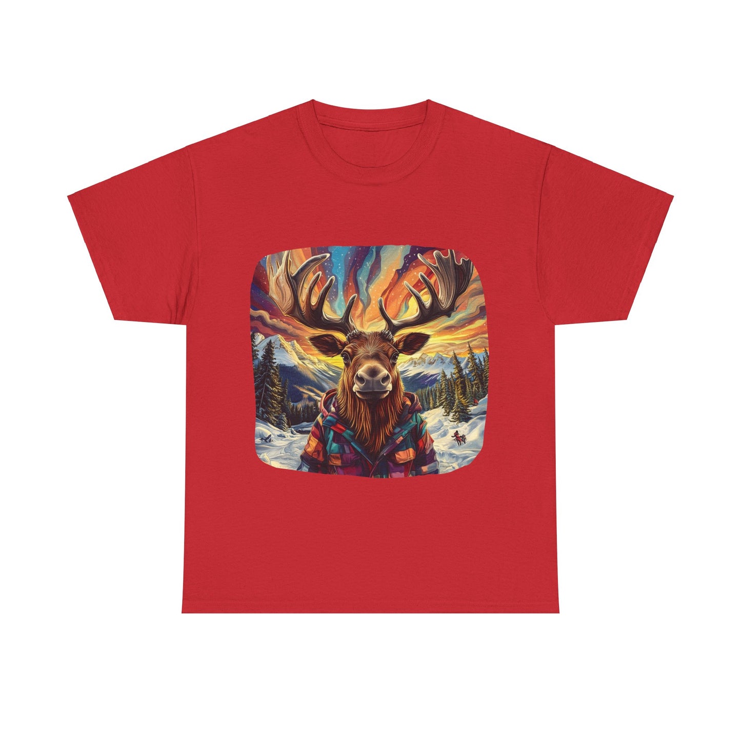 Maker Moose, Hippy Hippie, Boho Moose Vermont Moose - Moose Lover Unisex Heavy Cotton Tee T-Shirt