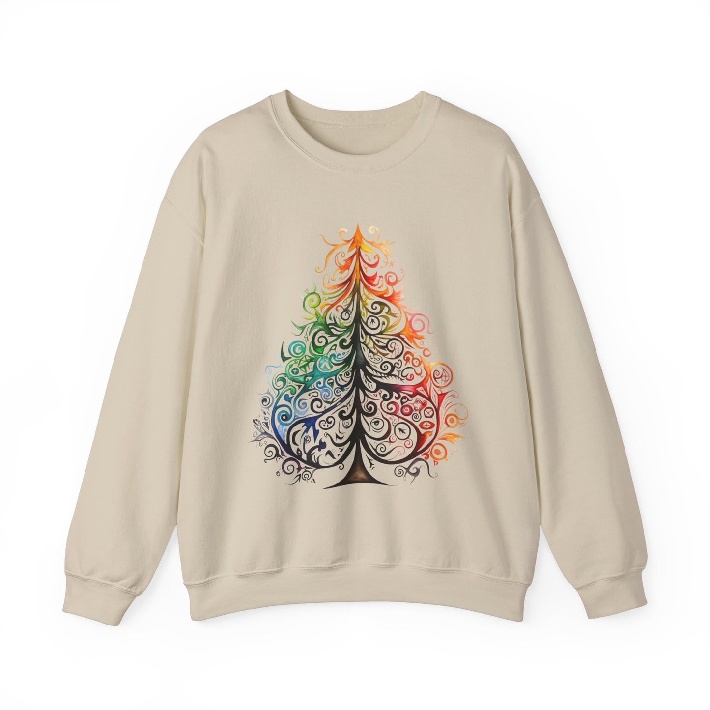 Rainbow, Exotic, Colorful Tribal Style Christmas Tree, Pride Colors Shirt Unisex Sweatshirt Sweat Shirt Gay Pride Gift