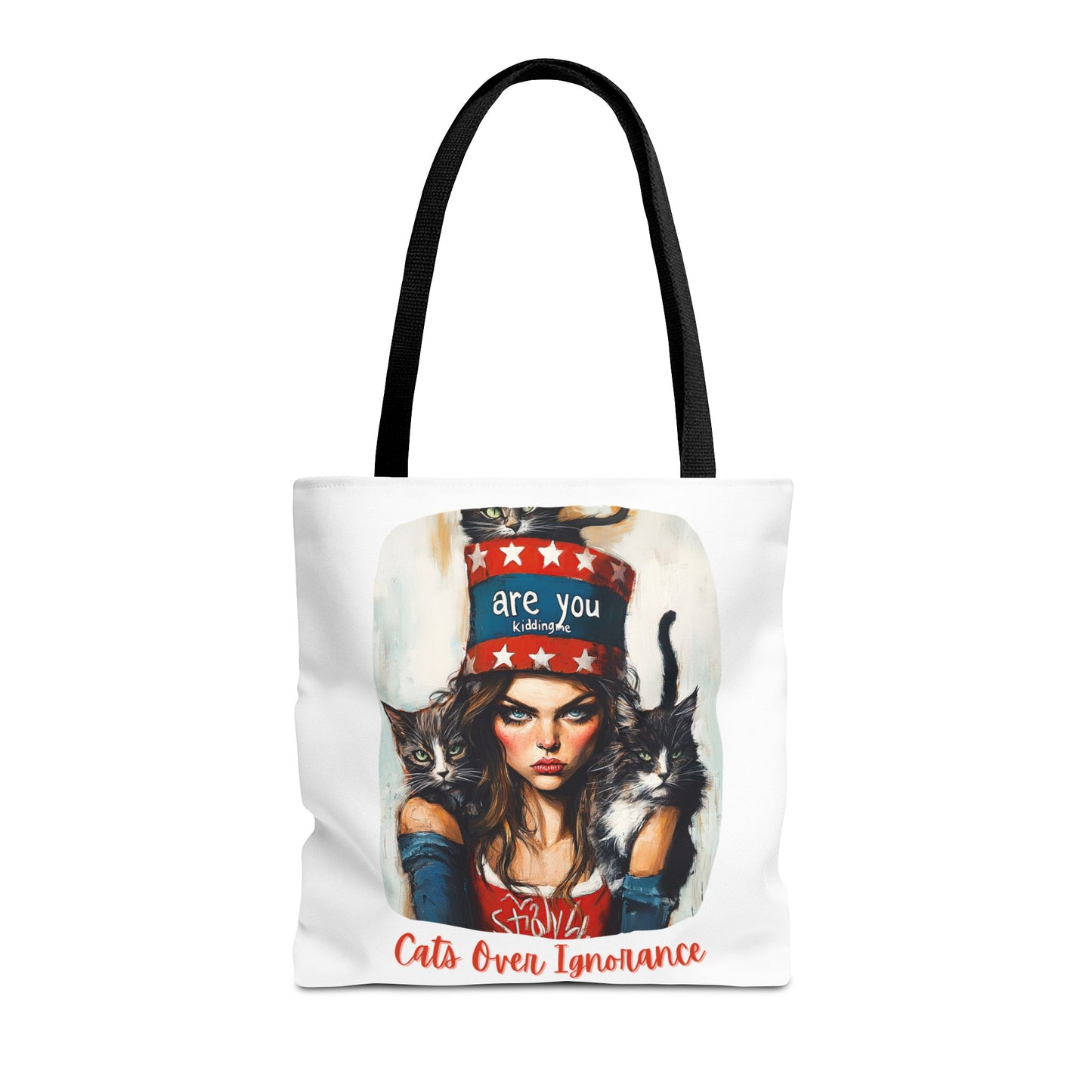 "Cats Over Ignorance"  Childless Cat Lady Tote Bag (AOP)