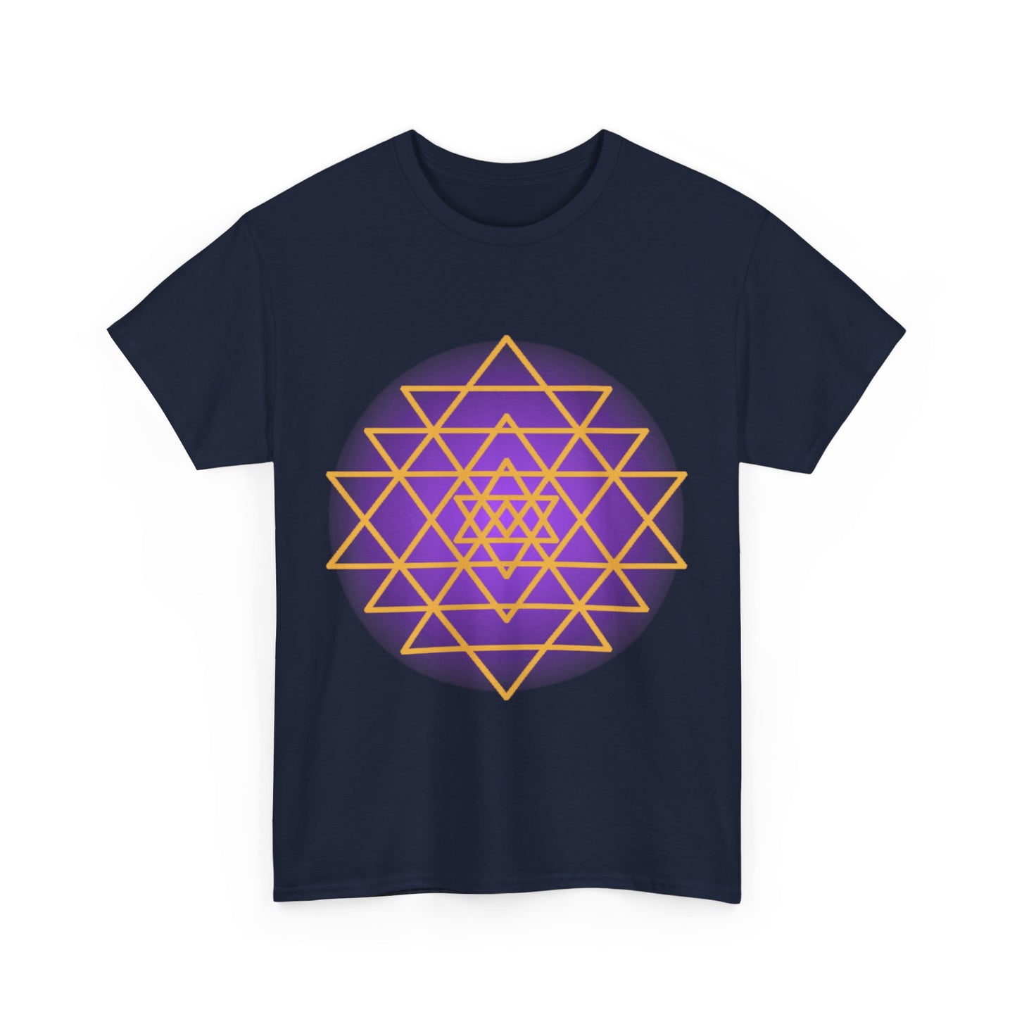 Sacred Geometry Sri Yantra, Purple Glow, Shree Yantra, Shri Chakra  Nava Chakra Shirt - Graphic Tee - Yoga, Zen, Hindu Gifts Unisex Heavy Cotton Graphic Tee T-Shirt