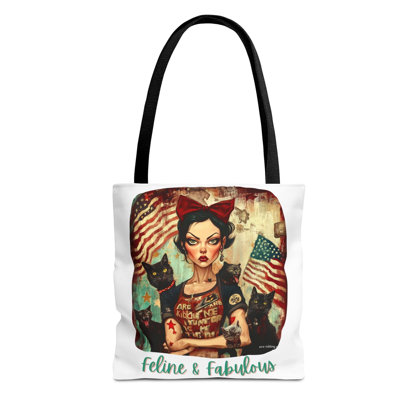 "Feline & Fabulous" Childless Cat Lady Bag -  Childless Cat Lady Tote Bag (AOP)