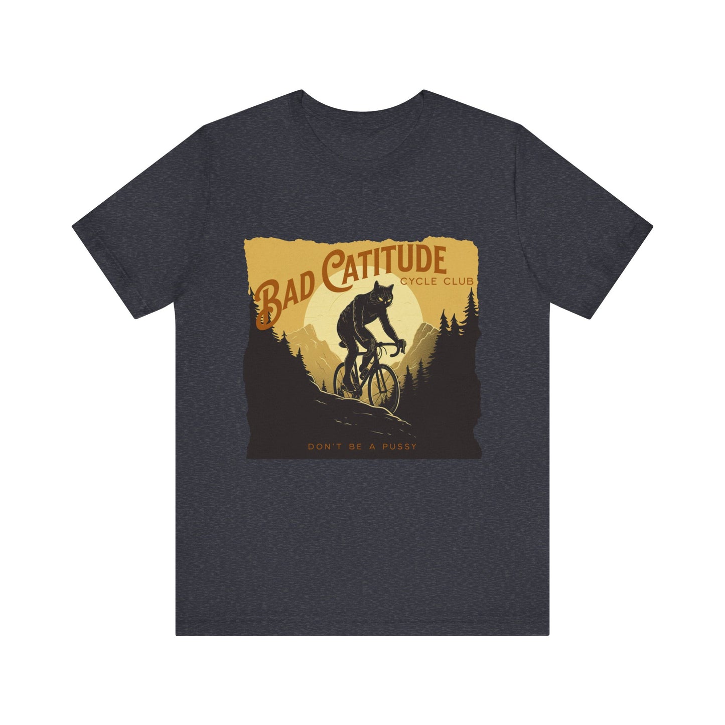 Bad Catitudes Cats Cycling T-Shirt, Unisex Jersey Short Sleeve Tee