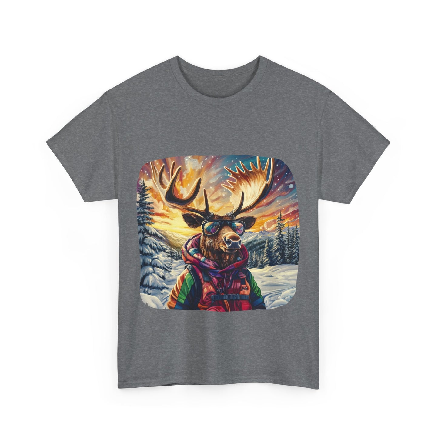 Maker Moose (Ver 2), Hippy Hippie, Boho Moose Vermont Moose - Moose Lover Unisex Heavy Cotton Tee T-Shirt