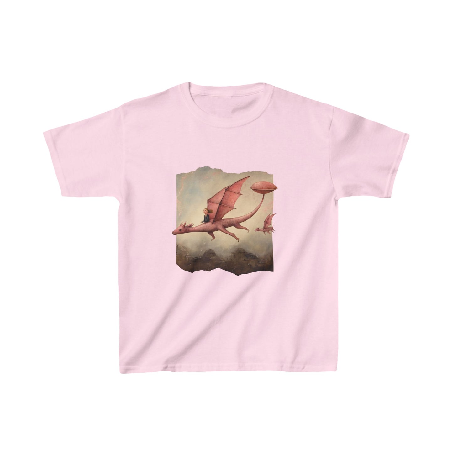 Flying Pink Dragons- Kids Dragon Graphic Tee - Pink Dragon Design for Young Adventurers