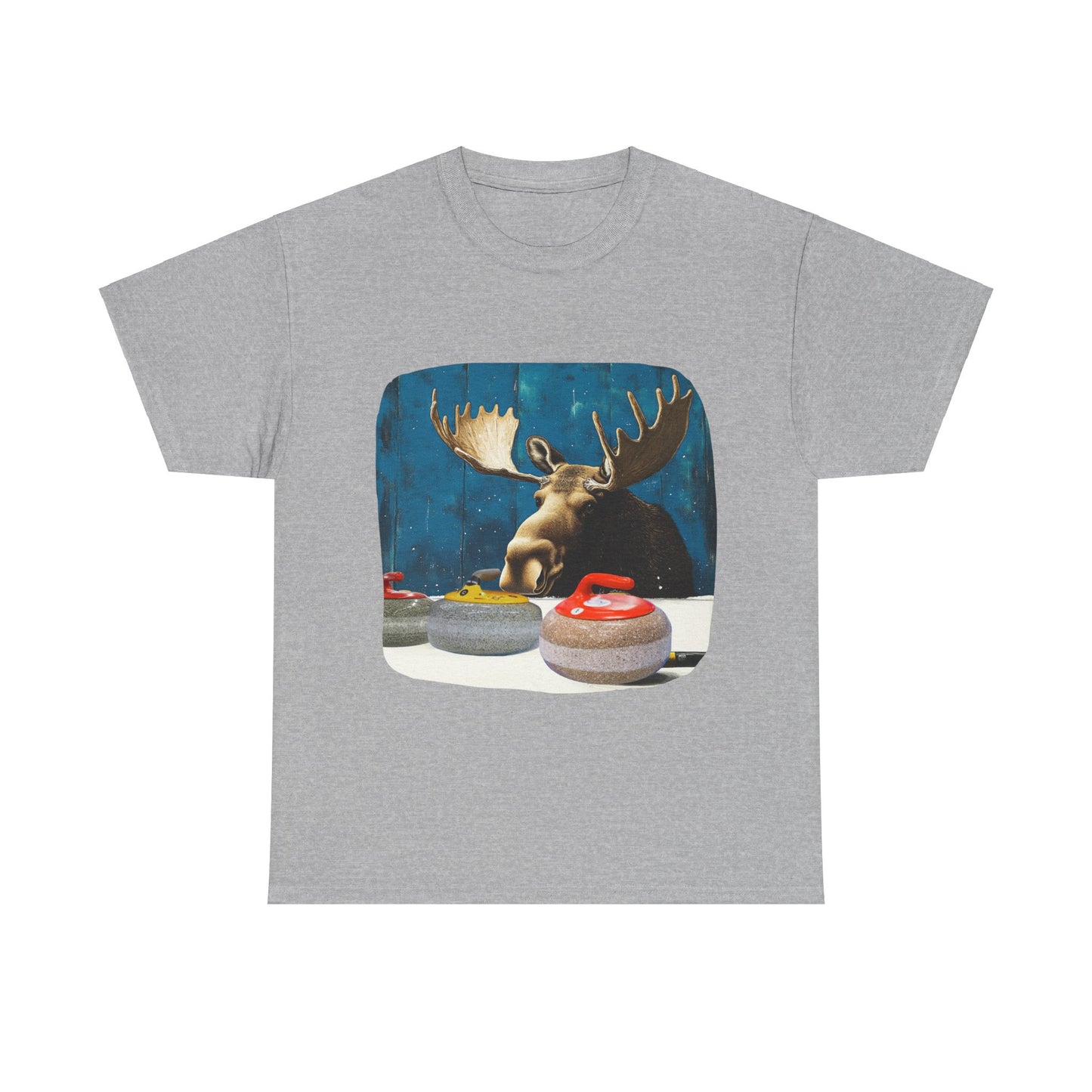 Moose Curling Champion - Moose Lover Unisex Heavy Cotton Tee T-Shirt