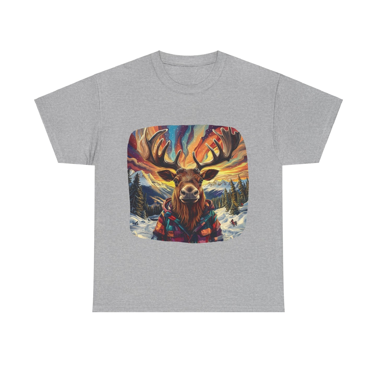 Maker Moose, Hippy Hippie, Boho Moose Vermont Moose - Moose Lover Unisex Heavy Cotton Tee T-Shirt