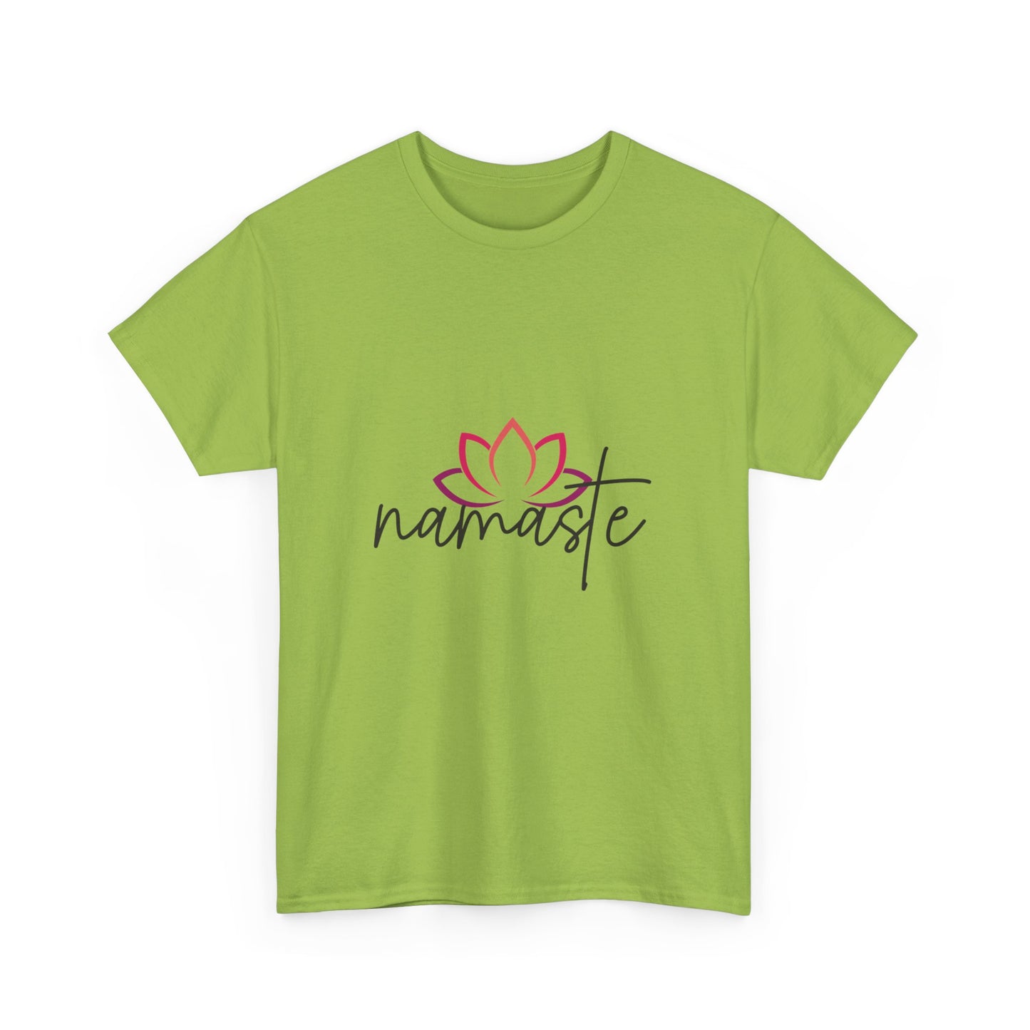 Namaste with Cutout Lotus  Tee shirt, Graphic Tees, Yoga Wear, Zen, Spiritual, Meditation Gifts Unisex Heavy Cotton  Graphic Tee T-Shirt