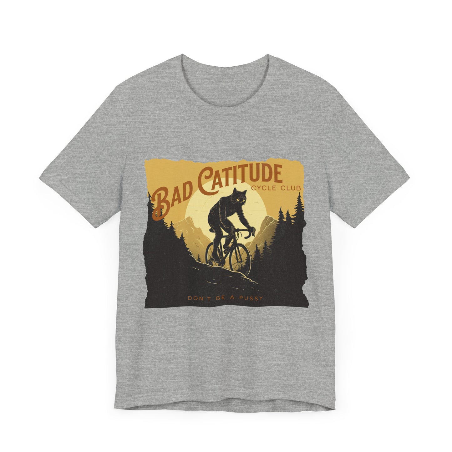 Bad Catitudes Cats Cycling T-Shirt, Unisex Jersey Short Sleeve Tee