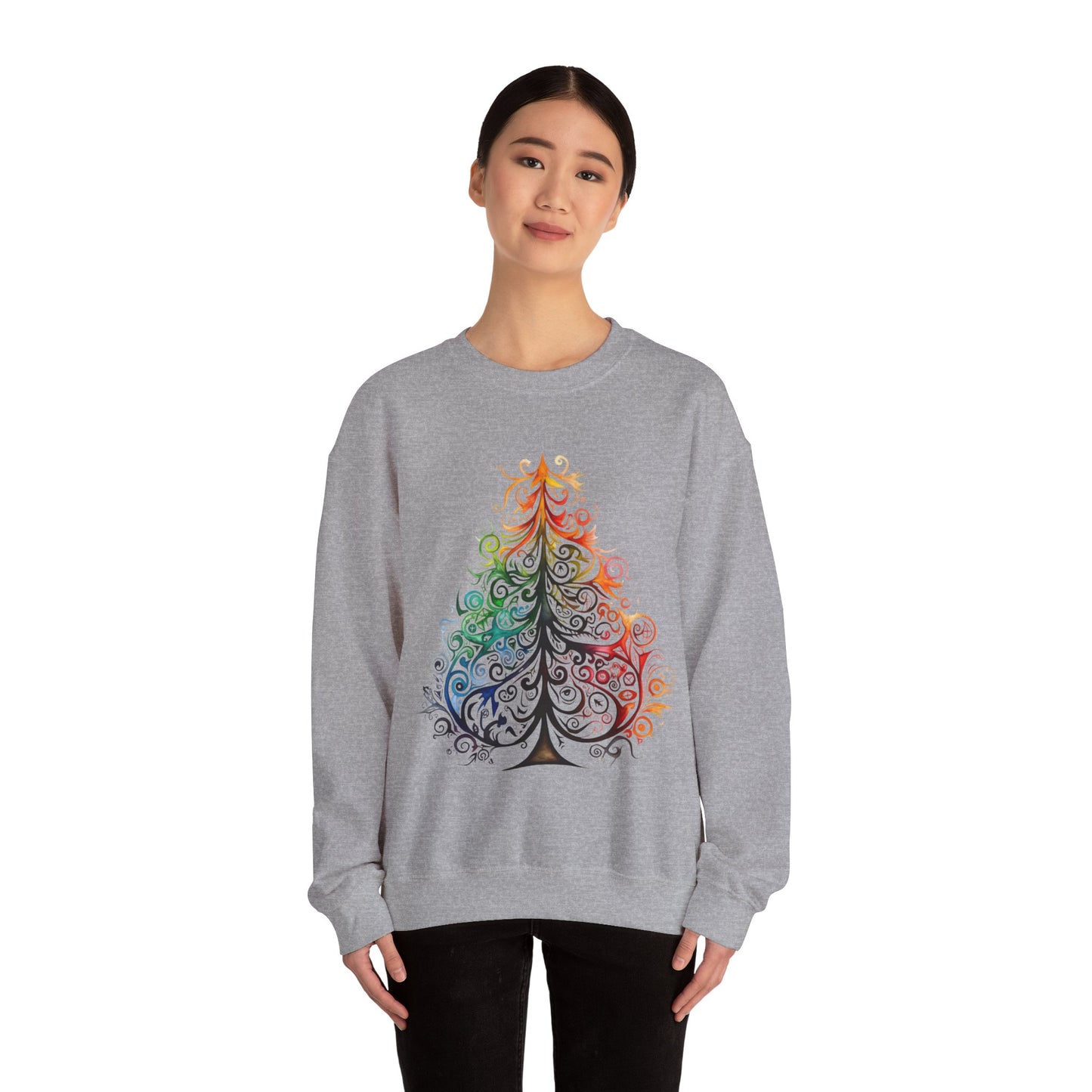 Rainbow, Exotic, Colorful Tribal Style Christmas Tree, Pride Colors Shirt Unisex Sweatshirt Sweat Shirt Gay Pride Gift