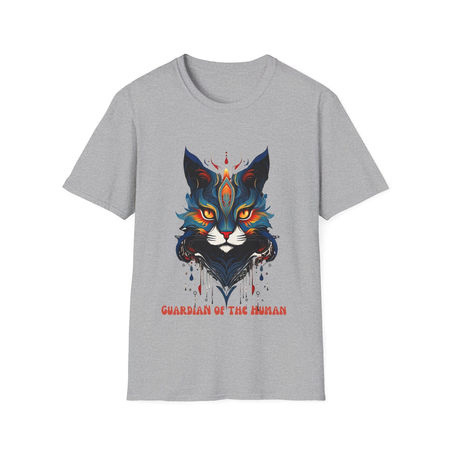 Guardian of the Human, Cat Lover's  Gift  Unisex Tee Shirt, T-Shirt Cat Lovers Gift Softstyle T-Shirt Tee Teeshirt Stylized Cat