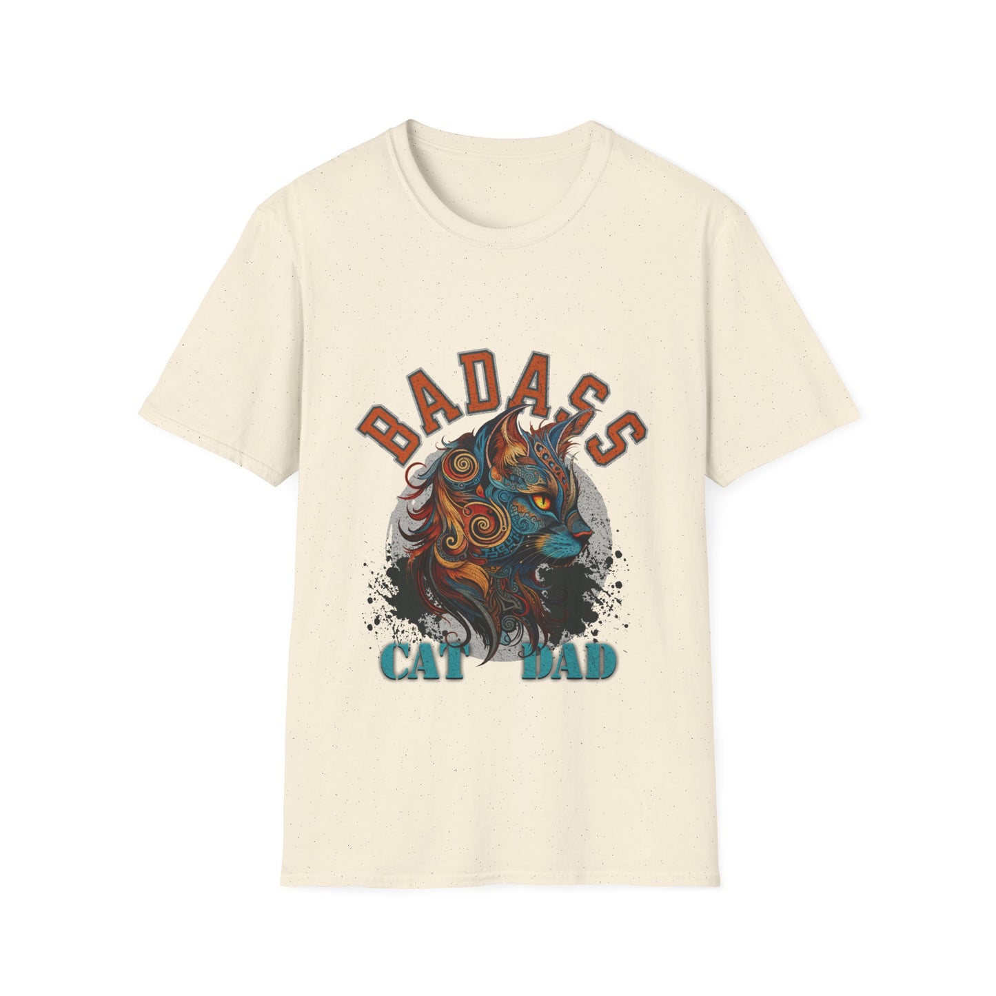 Badass Cat Dad,  Cat Gift, Cat Lover's Shirt, Mens Shirt, Unisex Softstyle T-Shirt Tee Teeshirt Beautiful Cat Medicine Kitty Cat Shirt