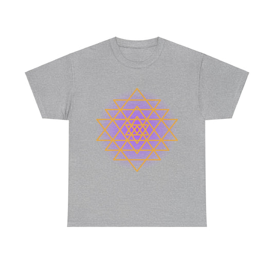 Sacred Geometry Sri Yantra, Purple Glow, Shree Yantra, Shri Chakra  Nava Chakra Shirt - Graphic Tee - Yoga, Zen, Hindu Gifts Unisex Heavy Cotton Graphic Tee T-Shirt