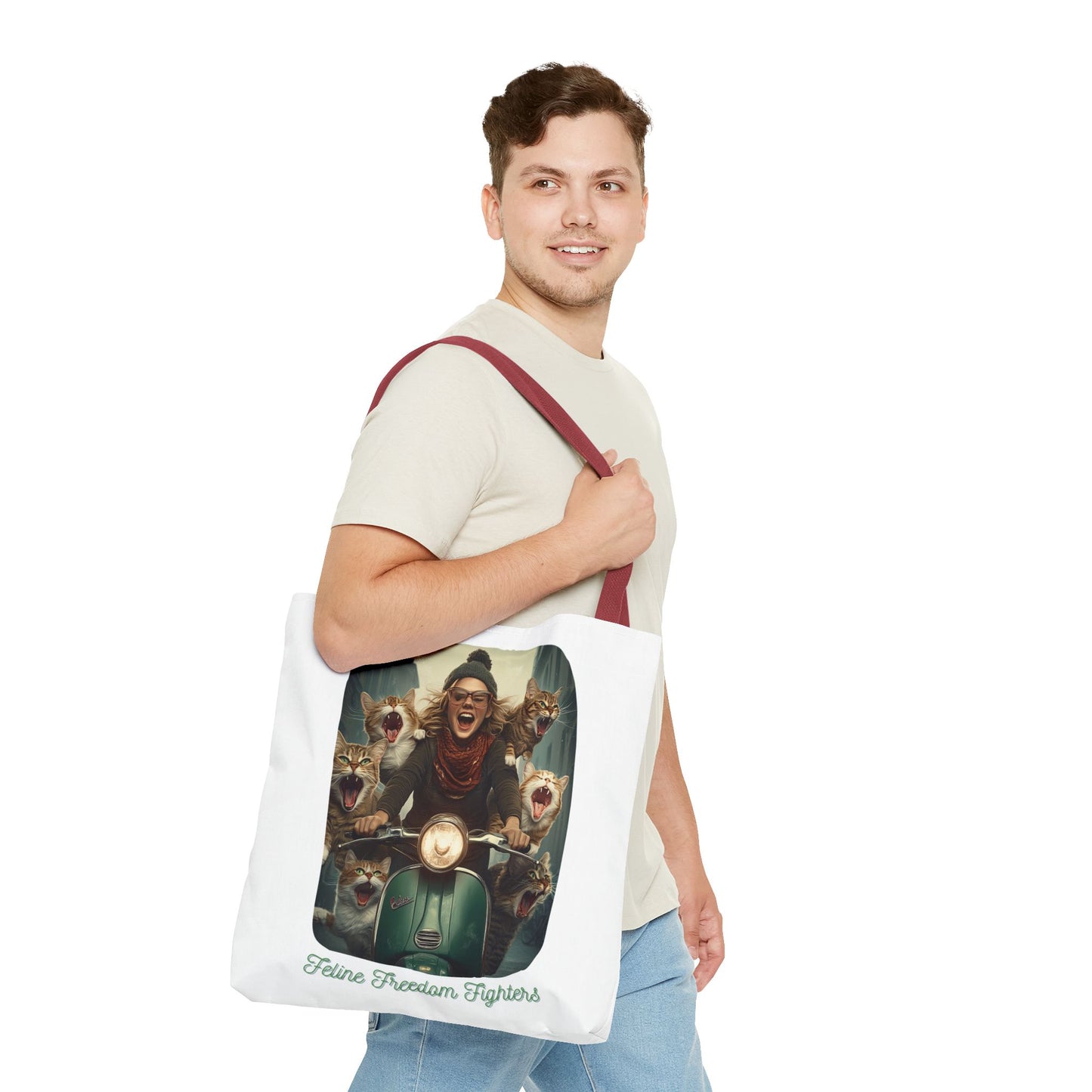 "Feline Freedom Fighters" Childless Cat Lady Tote Bag - Childless Cat Lady Tote Bag (AOP)