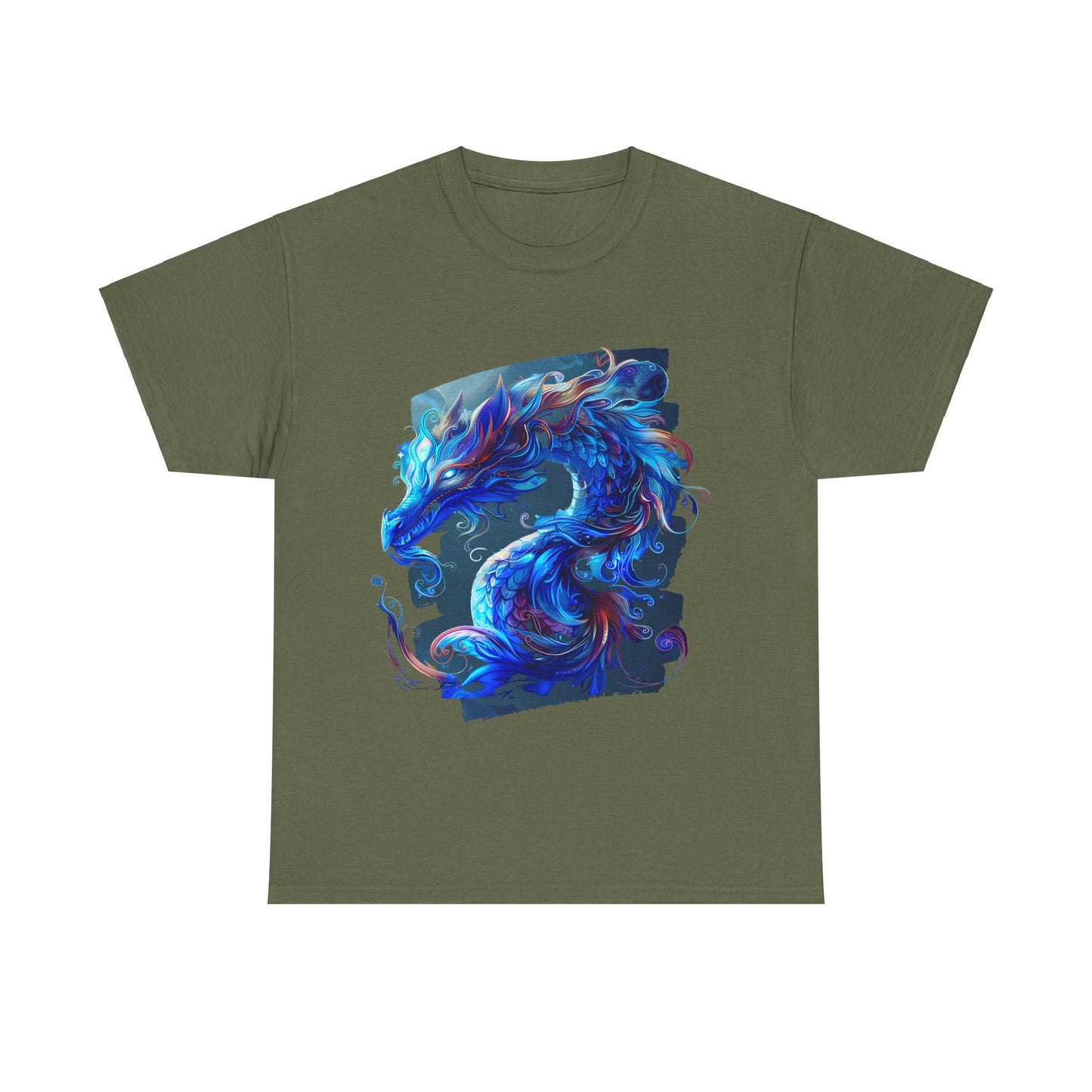 Blue Ancestor Dragons Graphic Tee - Dragons T-shirt -  Dragon Lovers Unisex Heavy Cotton Tee T-Shirt