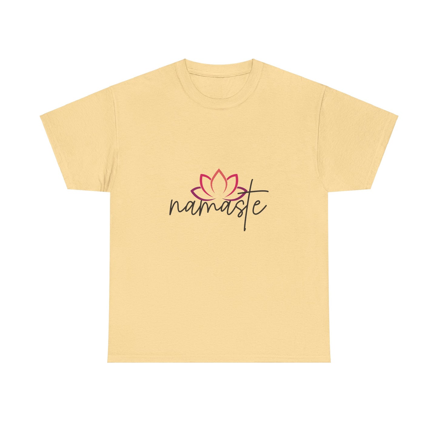 Namaste with Cutout Lotus  Tee shirt, Graphic Tees, Yoga Wear, Zen, Spiritual, Meditation Gifts Unisex Heavy Cotton  Graphic Tee T-Shirt