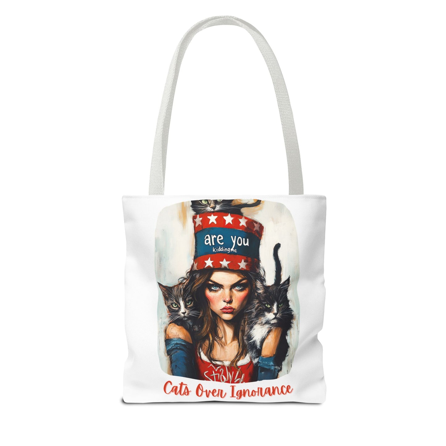 "Cats Over Ignorance"  Childless Cat Lady Tote Bag (AOP)