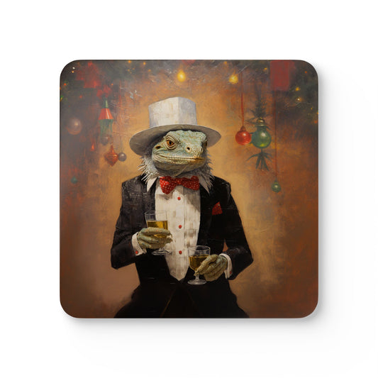 Cocktail Charlie, Drinking Iguana, Holiday Cocktails, Alcohol, Bar Cheer, Drinking Gift Quirky Iguana Corkwood Coaster Set, Reptile, Southern Christmas