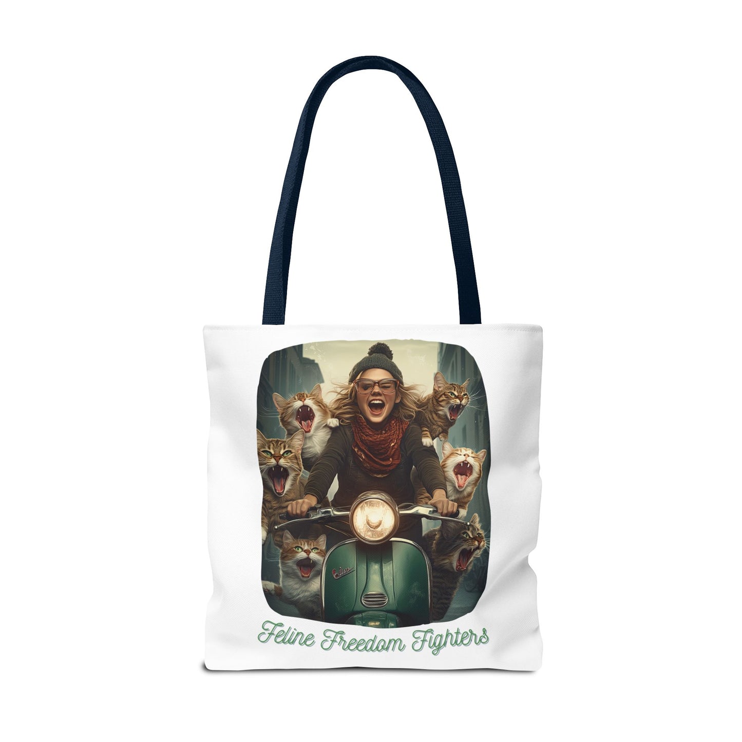 "Feline Freedom Fighters" Childless Cat Lady Tote Bag - Childless Cat Lady Tote Bag (AOP)