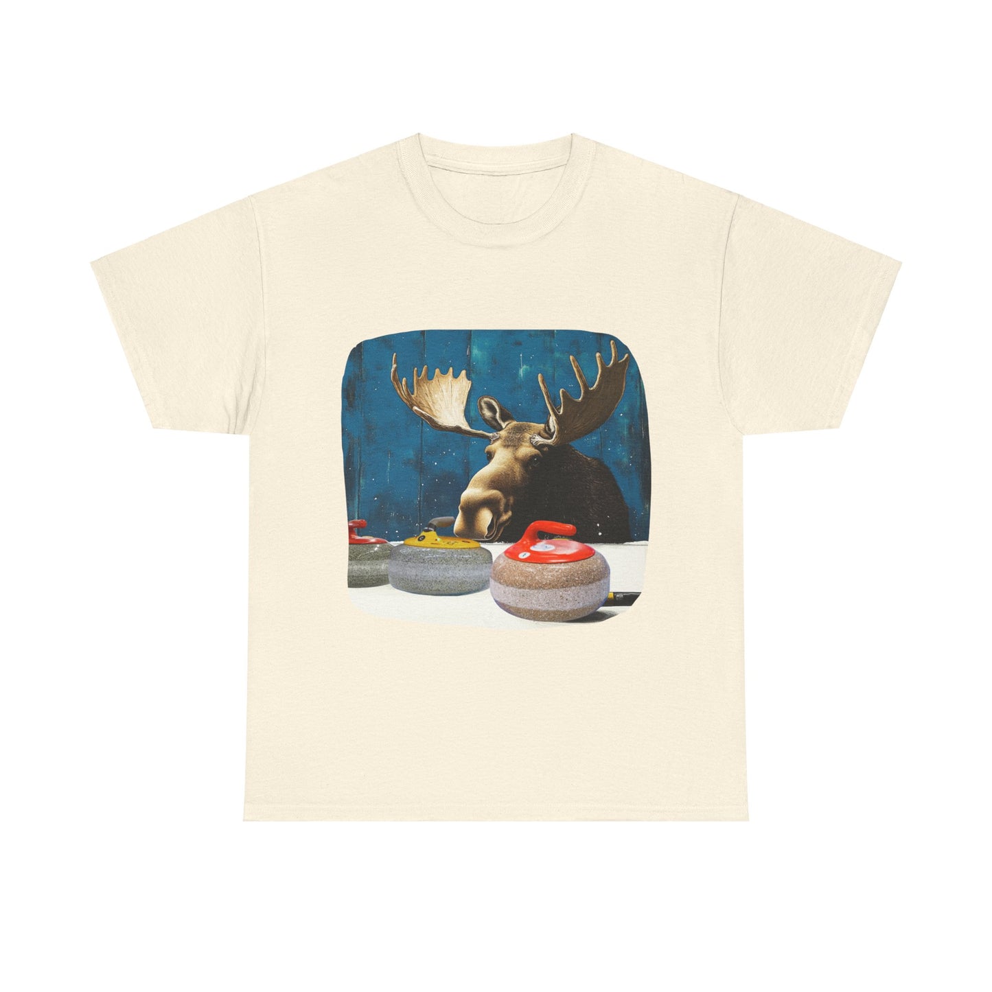 Moose Curling Champion - Moose Lover Unisex Heavy Cotton Tee T-Shirt