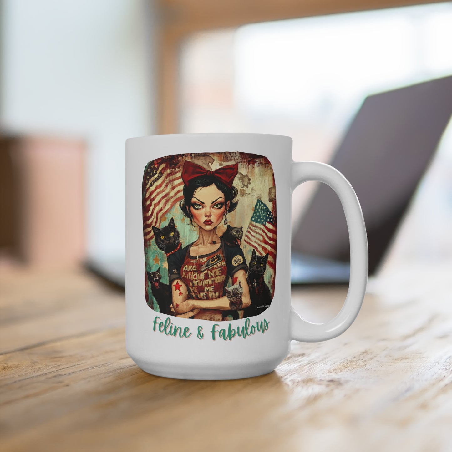 Childless Cat Lady Mug - "Feline & Fabulous" - , Say NO to Ignorance - Mug 15oz