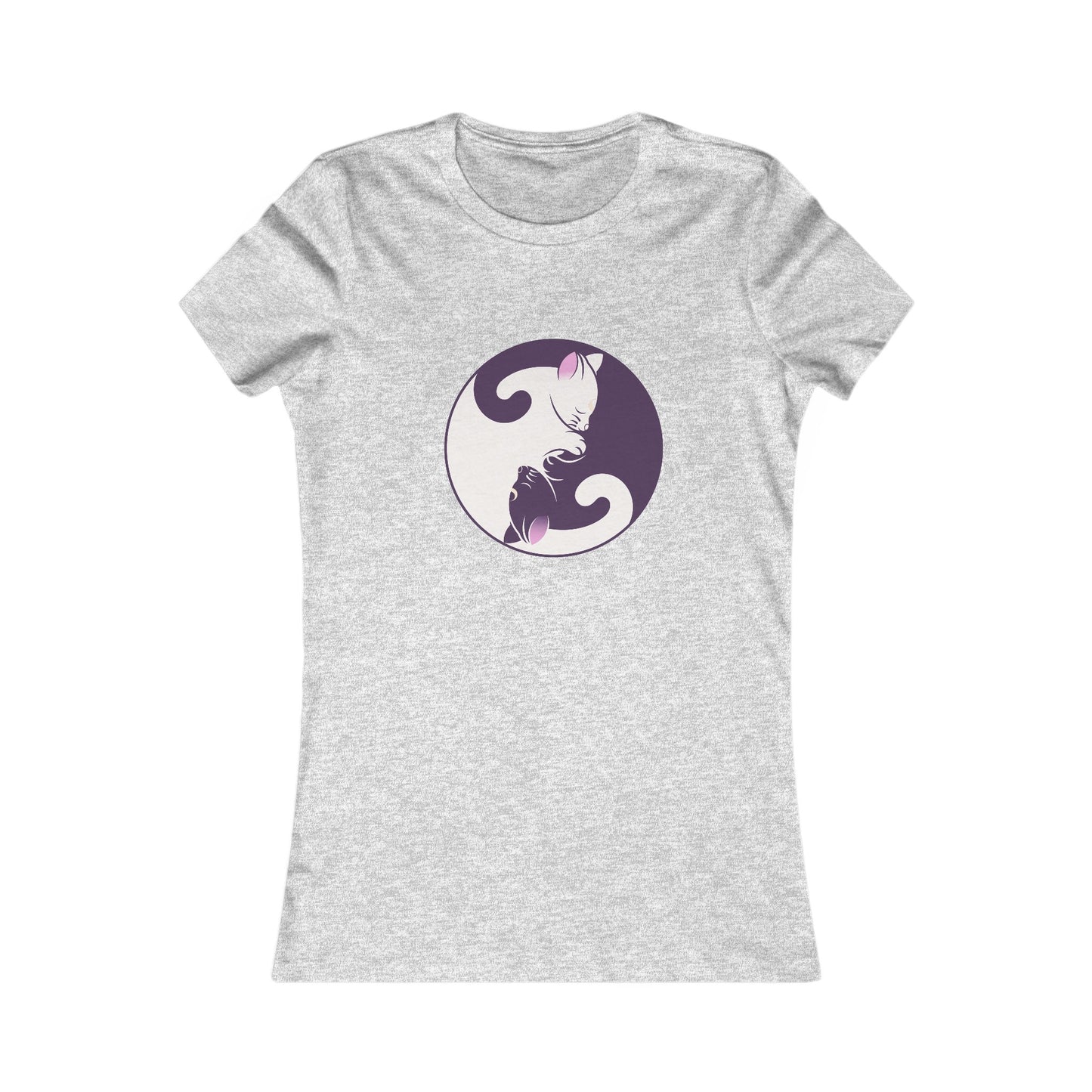 Yin Yang Cat, Sleeping Cats, Yoga Meditation Shirt, Yoga Tees, Yoga Graphic T-shirt, Ladies Cut Graphic Tees