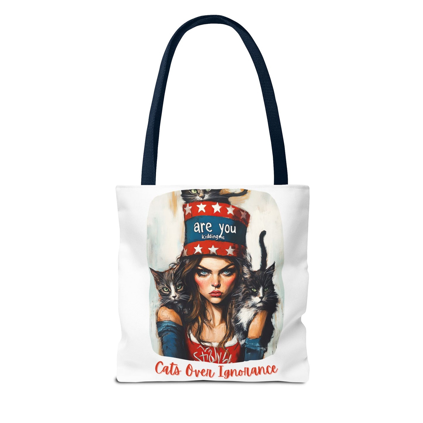 "Cats Over Ignorance"  Childless Cat Lady Tote Bag (AOP)