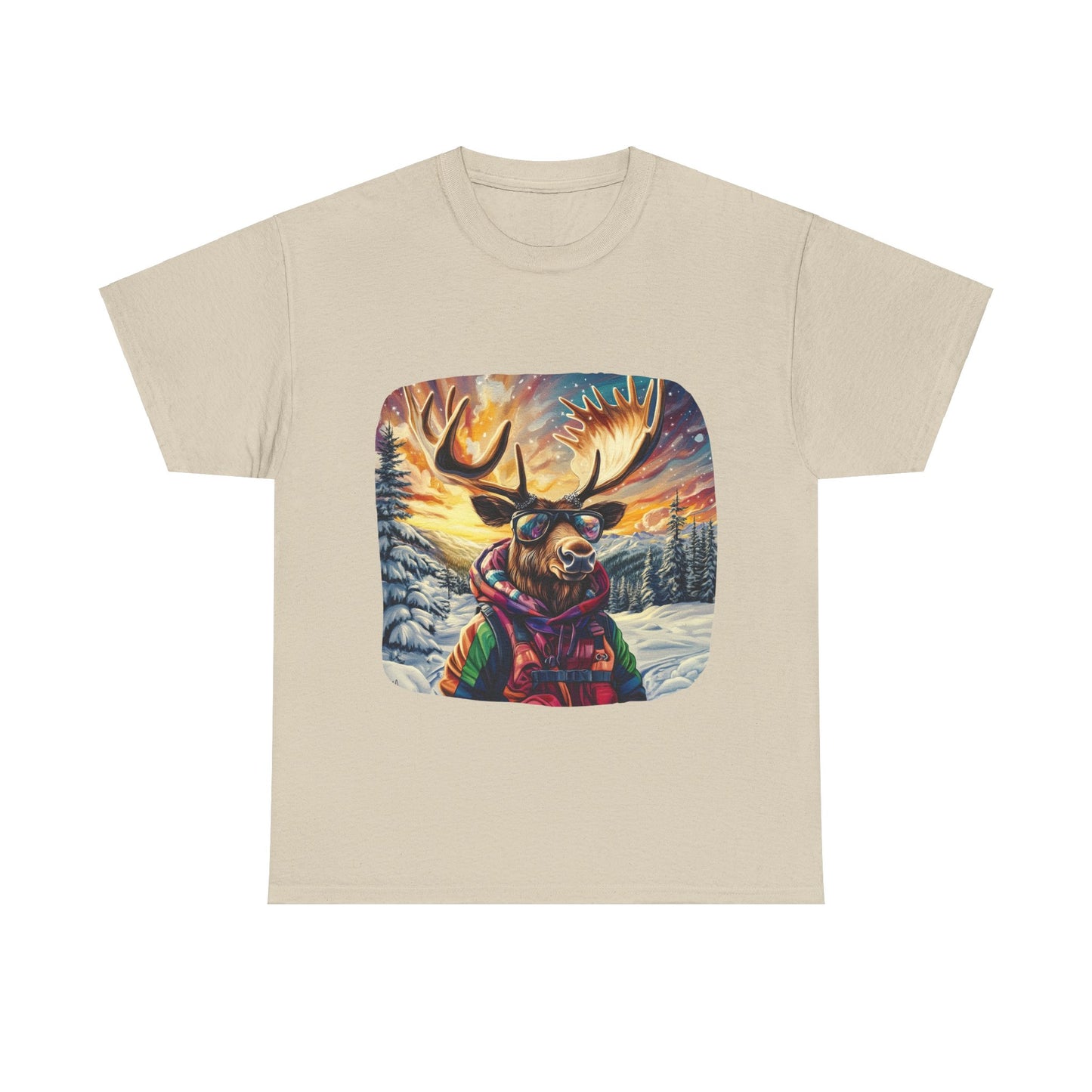 Maker Moose (Ver 2), Hippy Hippie, Boho Moose Vermont Moose - Moose Lover Unisex Heavy Cotton Tee T-Shirt