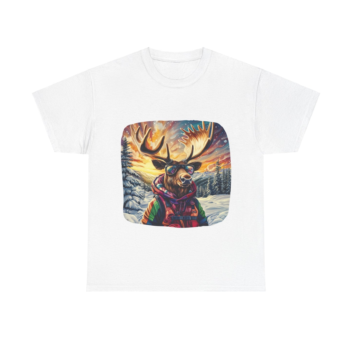 Maker Moose (Ver 2), Hippy Hippie, Boho Moose Vermont Moose - Moose Lover Unisex Heavy Cotton Tee T-Shirt