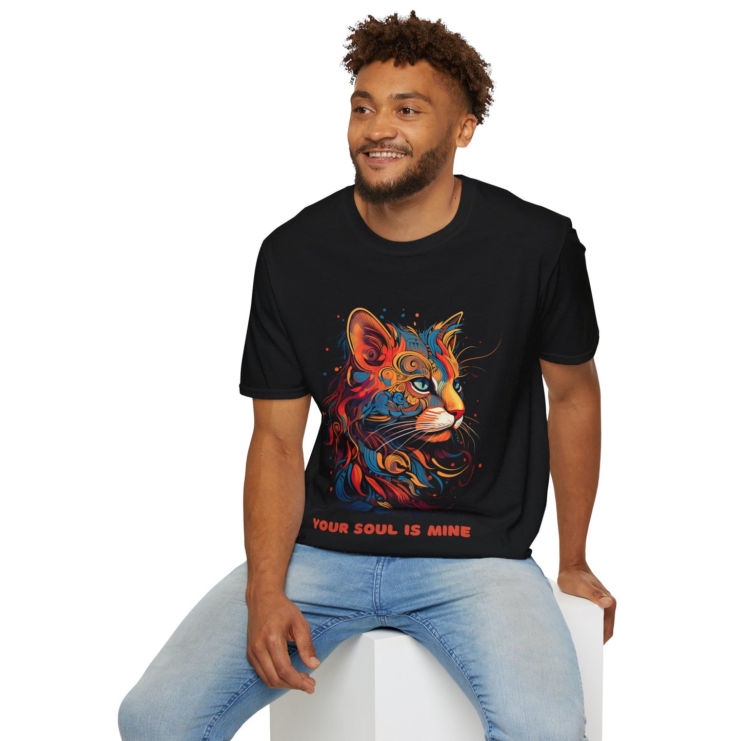 Your Soul is Mine Cat Shirt, Mesmerizing Cat Lover's  Unisex Tee Shirt, T-Shirt Cat Lovers Gift  Softstyle T-Shirt Tee Teeshirt Hypnotic Cat