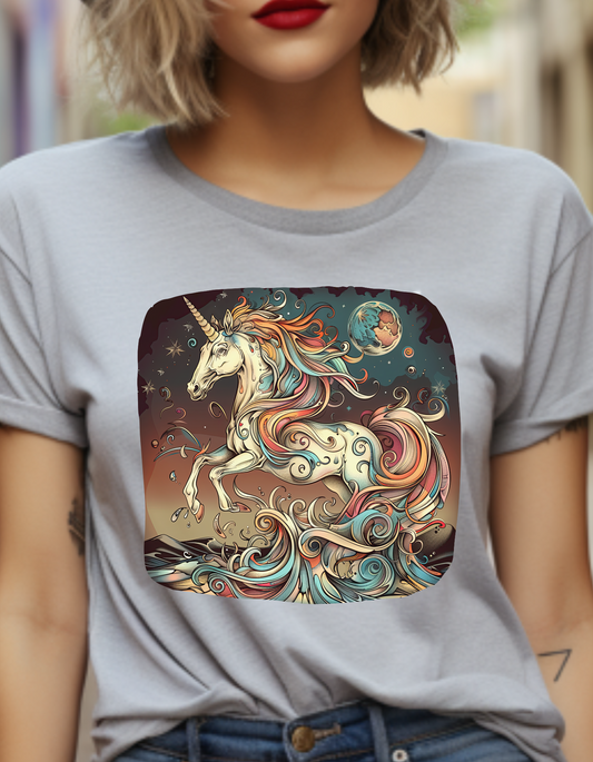 Beach Vibes Unicorn -  Unicorn Lovers Graphic Tee Unisex Heavy Cotton Tee T-Shirt