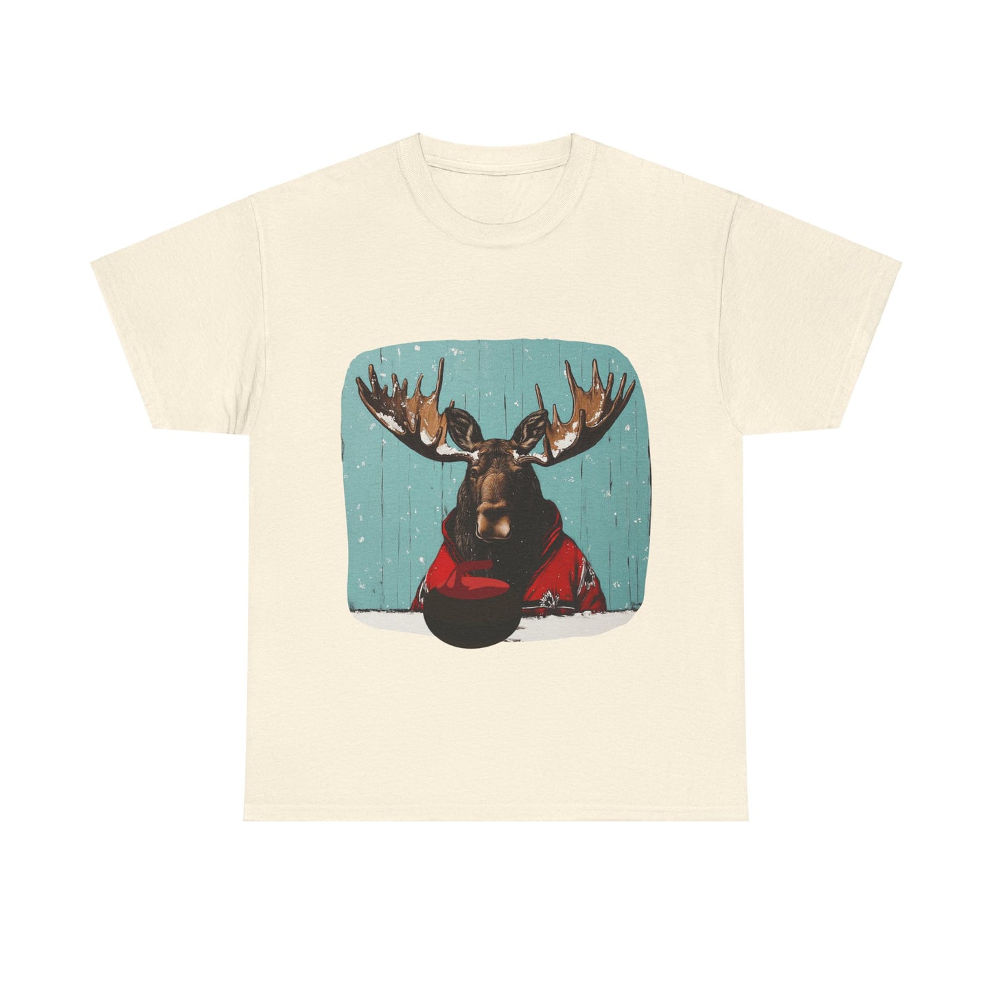 Moose Curling Champion V2- Moose Lover Unisex Heavy Cotton Tee T-Shirt