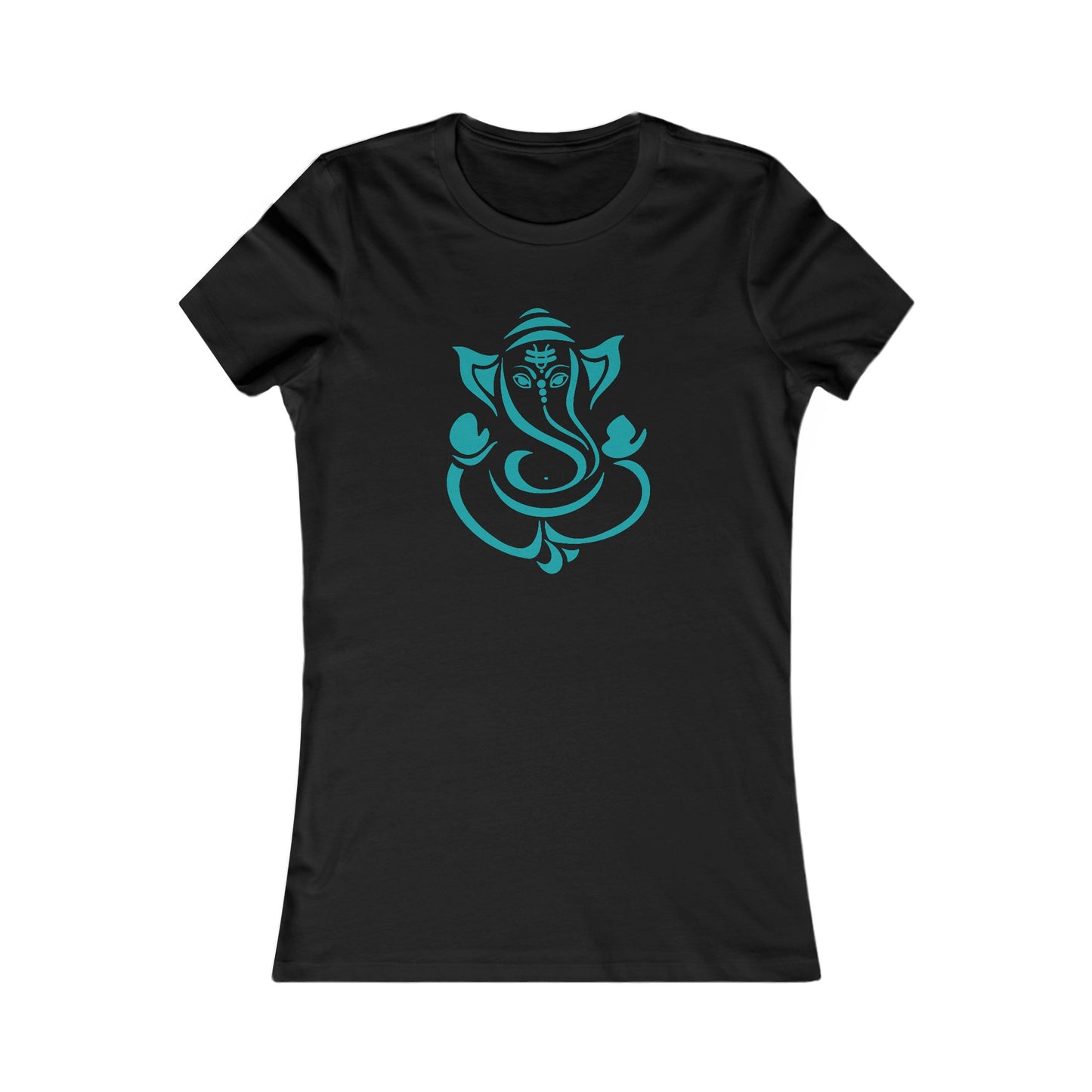 Teal Ganesha Shirt, Ganesh Shirt, Yoga Tees, Yoga Graphic T-shirt, Ladies Cut Graphic Tees