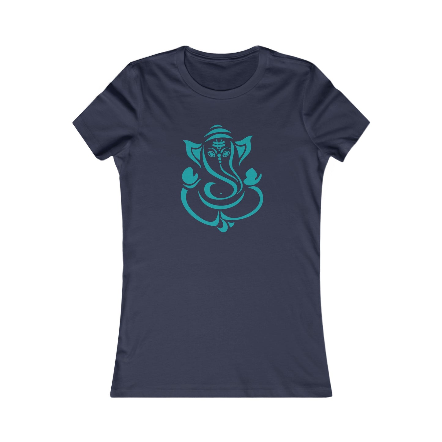 Teal Ganesha Shirt, Ganesh Shirt, Yoga Tees, Yoga Graphic T-shirt, Ladies Cut Graphic Tees