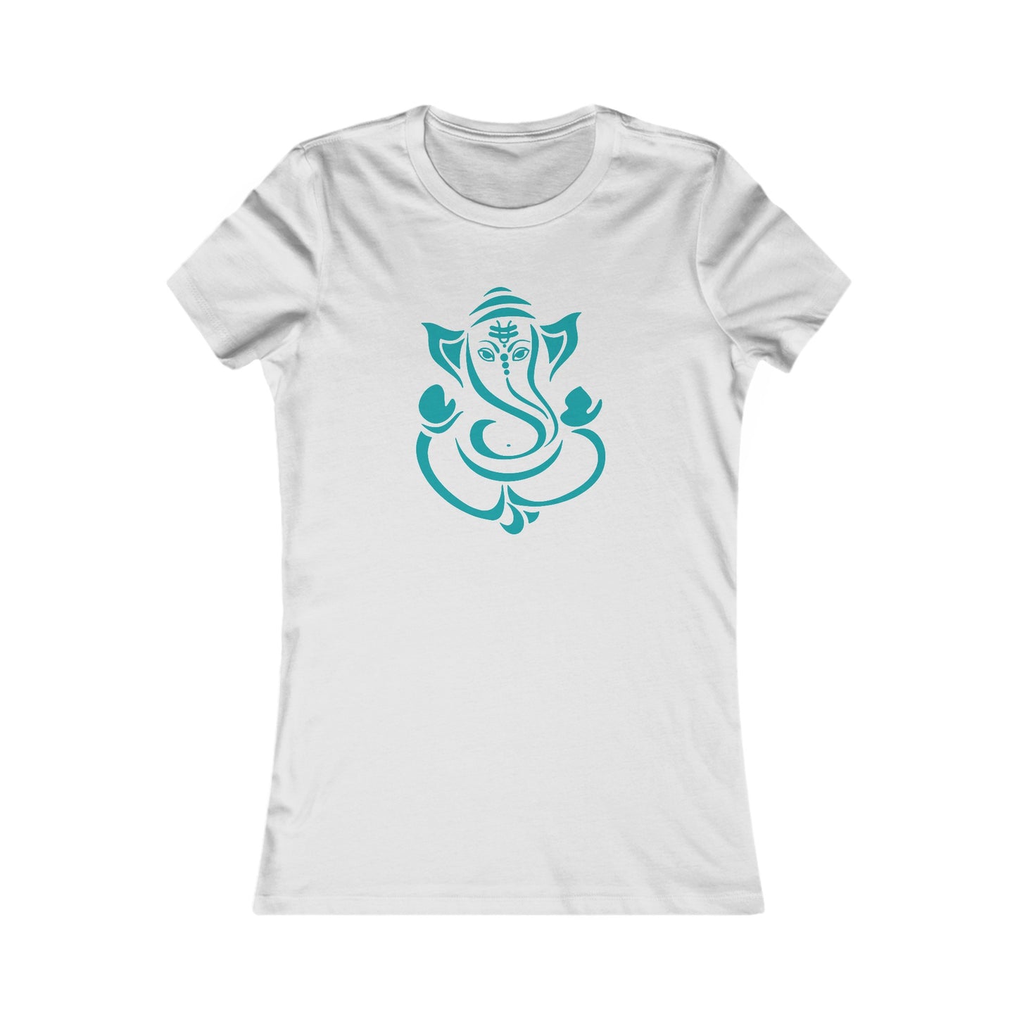 Teal Ganesha Shirt, Ganesh Shirt, Yoga Tees, Yoga Graphic T-shirt, Ladies Cut Graphic Tees