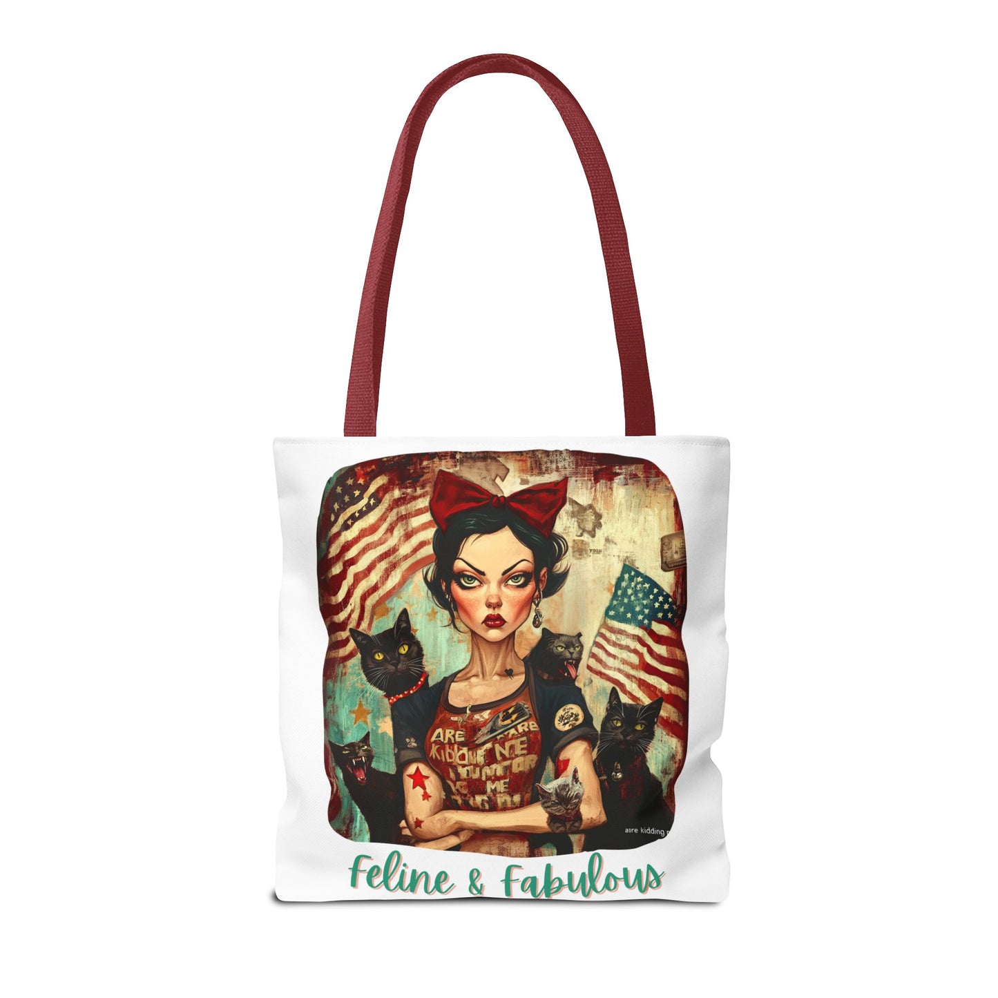 "Feline & Fabulous" Childless Cat Lady Bag -  Childless Cat Lady Tote Bag (AOP)