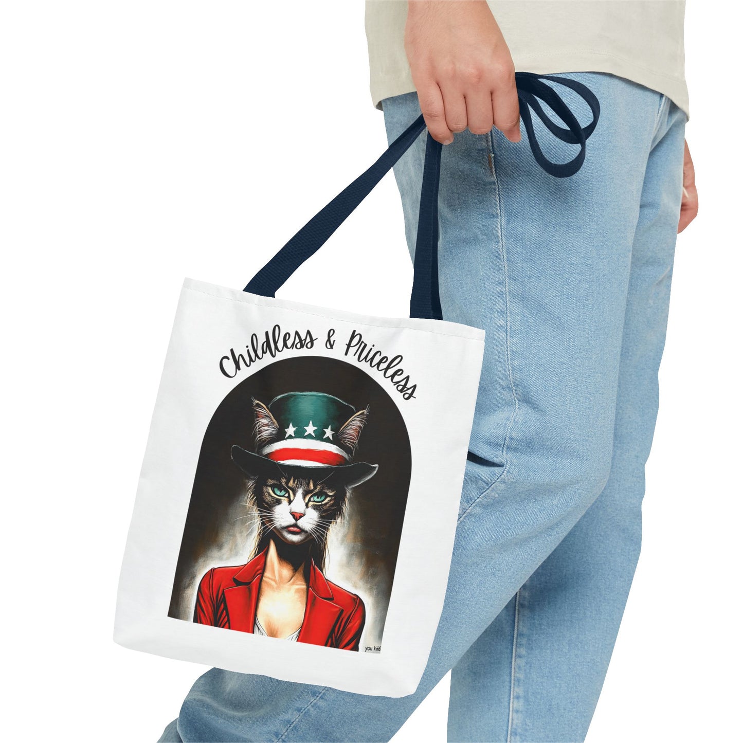 Childless and Priceless. Proud Cat, Childless Cat Lady Tote Bag (AOP)