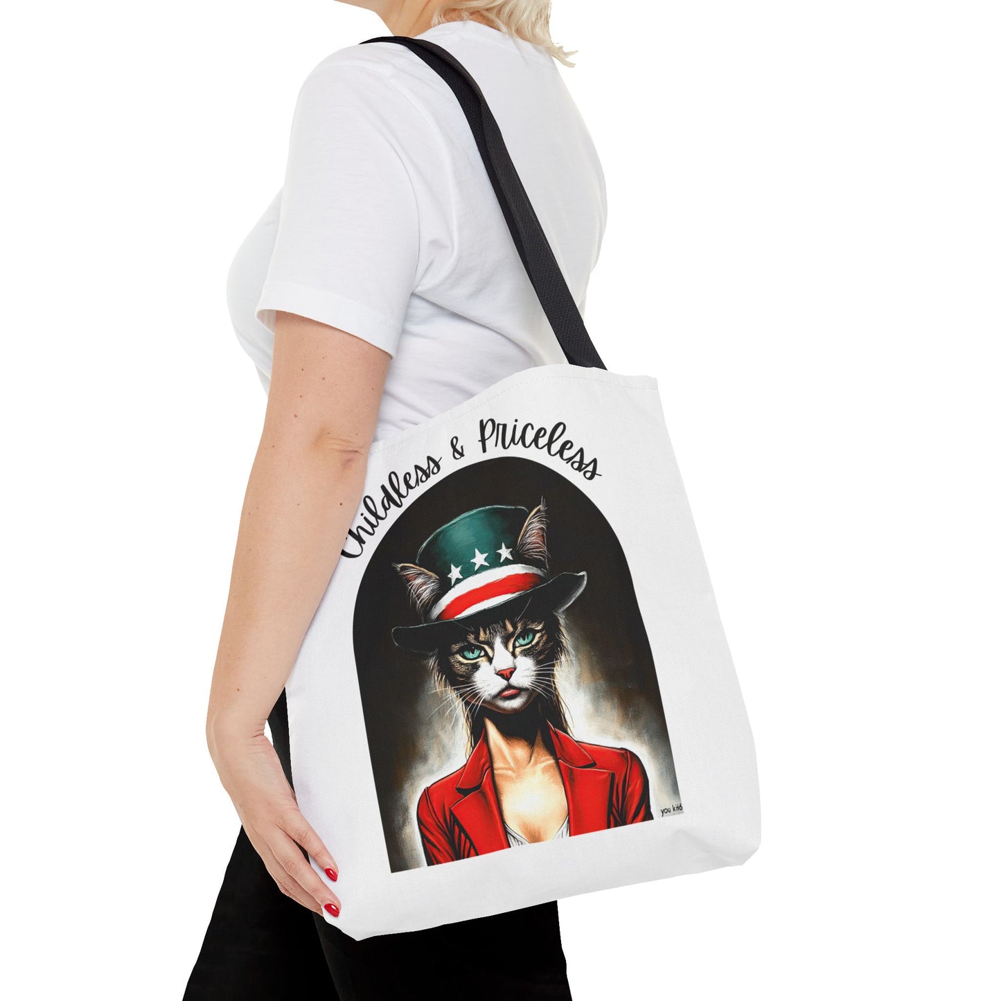 Childless and Priceless. Proud Cat, Childless Cat Lady Tote Bag (AOP)